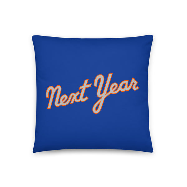Next Year Script (Blue) - Throw Pillow
